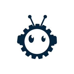 Robot logo vector icon template