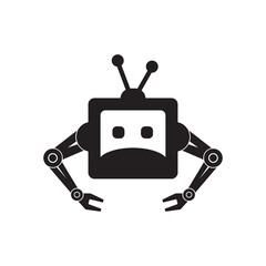 Robot logo vector icon template