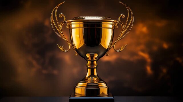 Gold trophy with elegant classic design 