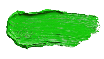 Bright green paint stroke, textured on a black backdrop