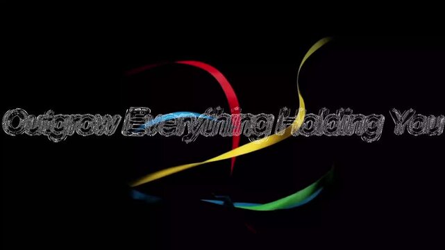 Motivational quote outgrow everything holding you on a black background