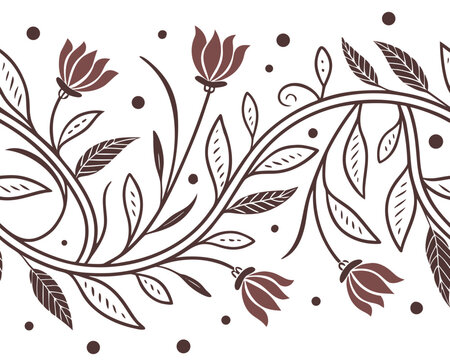 Whimsical Boho Hand-Drawn Decorative Border