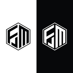 Letter FM Hexagon Logo Design Inspiration Stock Vector and Vector Art.