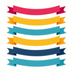 Obraz premium Colorful Vector Ribbon Banners. Set of Ribbons Banners with Label, Tag and Quality Badges. Banners set and colorful Ribbon, isolated on white background. Ribbon Banner in modern simple flat design