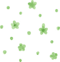watercolor style green leaf branch floral bush sprout clover seamless pattern on white background