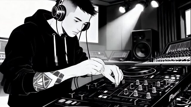 Pulse & Fader: The Art of DJing in Black and White