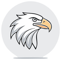 Obraz premium Majestic Eagle Head Artistic Illustration Depicting Strength and Freedom in a Bold Graphic Style