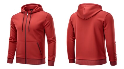 Blank red Men’s Hoodie Mockup – Front View Apparel Template for Designers