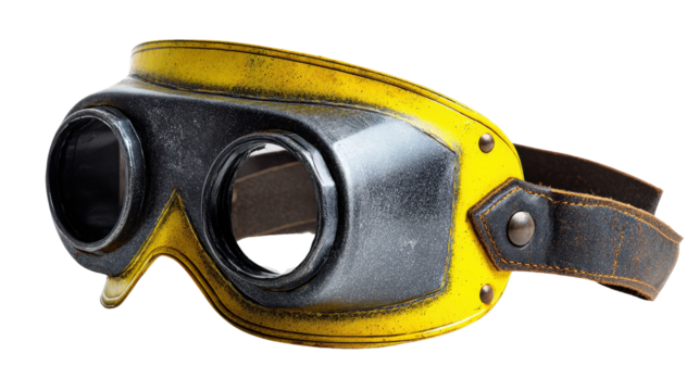 Welding mask with adjustable head circumference strap background isolated on a Transparent background, PNG file.