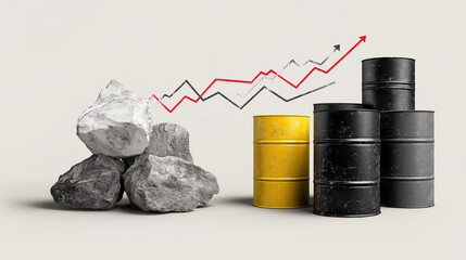 Oil barrel rug rock raw mineral crude oil petroleum natural resource.