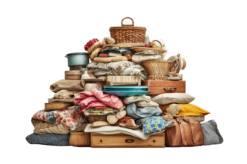 A mountain of miscellaneous household items and decor
