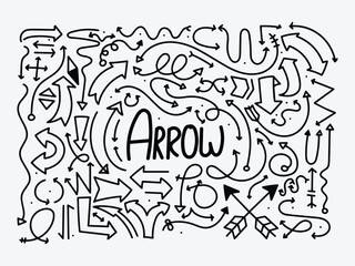 Hand Drawn Arrow Doodle Set