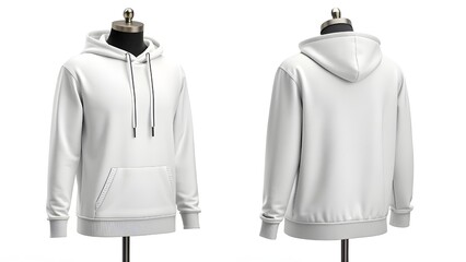 Blank white Men’s Hoodie Mockup – Front View Apparel Template for Designers