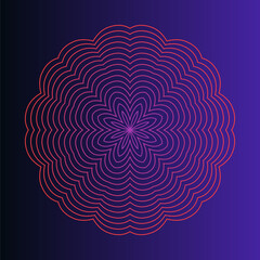 Symmetrical composition of wavy lines. Abstract element for design. Vector illustration. A pattern of deformed stripes. Modern graphic design.