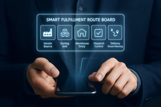 Smart Fulfillment Route Board Hologram Interface logistics