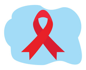 red ribbon sign. red ribbon symbol. Support ribbon red