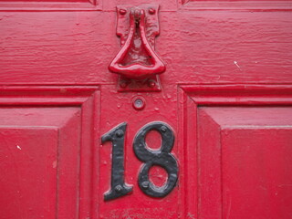 York, UK - October 10, 2025: Door knocker used in England