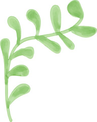 watercolor style green leaf branch floral bush sprout clover seamless pattern on white background