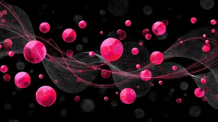 Abstract geometric background with shifting pink dots and intertwining lines modern minimal pattern for digital design posters branding wallpaper and contemporary graphic art