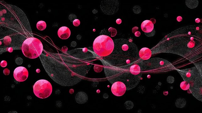 Abstract geometric background with shifting pink dots and intertwining lines modern minimal pattern for digital design posters branding wallpaper and contemporary graphic art