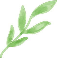 watercolor style green leaf branch floral bush sprout clover seamless pattern on white background