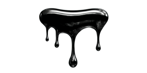 Black liquid drips; glossy