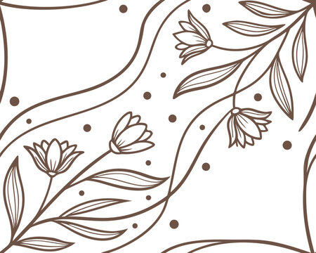 Chic Boho Hand-Drawn Abstract Border Frame