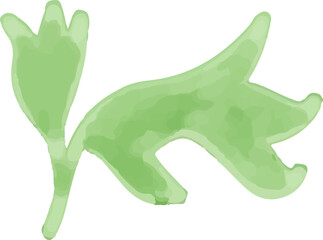 watercolor style green leaf branch floral bush sprout clover seamless pattern on white background