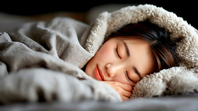 An exhausted young woman sleeps at her desk, showing fatigue from work or study.