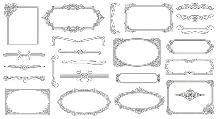 Elegant Vector Frames and Decorative Elements Collection for Design Projects and Creative Use