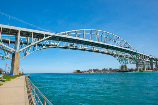 Blue Water Bridge is an international bridge across the St. Clair River links Port Huron, Michigan, USA and Point Edward, Ontario, Canada. 