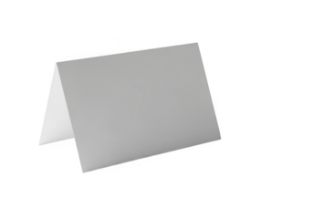 Blank white folded card isolated on transparent background