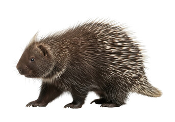 Naklejka premium Porcupine walking profile isolated on transparent background