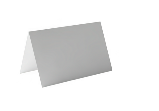 Blank white folded card isolated on transparent background