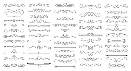 Ornamental Border Elements Decorative Dividers and Elegant Design Components for Various Applications