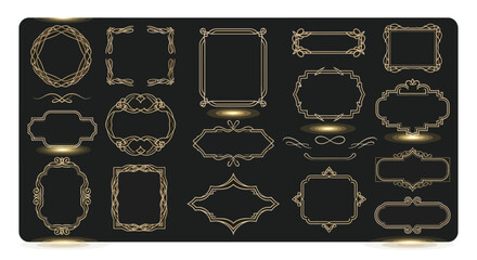 Elegant Ornamental Frames Set A Collection of Decorative Borders and Flourishes for Design