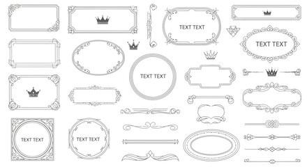 Elegant Vector Frames and Decorative Elements Collection for Design and Decoration Projects