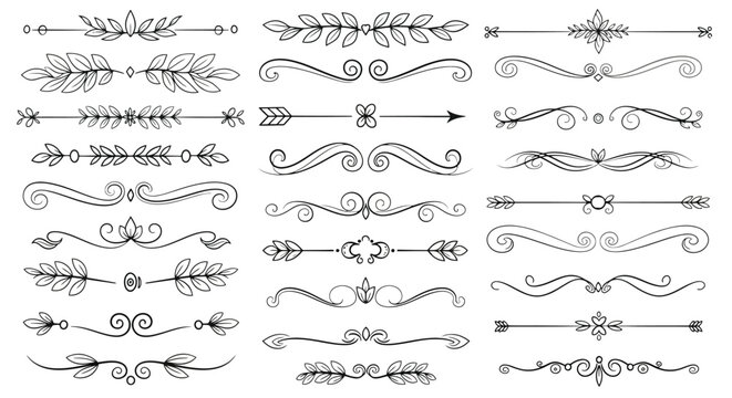 Elegant Vintage Dividers Collection Decorative Flourishes and Floral Elements for Design Projects