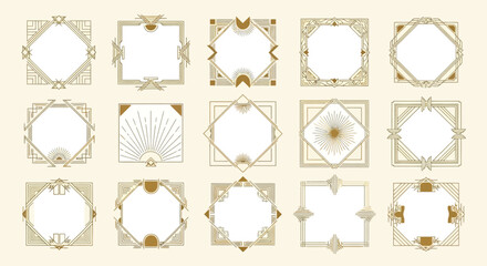 Elegant Art Deco Frame Collection Geometric Designs for Invitations & Decorative Elements