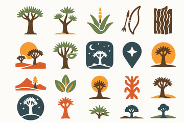 Quiver Tree Icons and Symbols from Keetmanshoop, Namibia