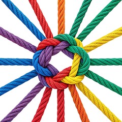 Bright Multicolor Rope Knot Circle