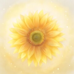 Soft glowing sunflower illustration