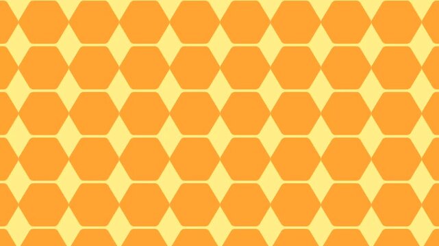 Geometric Honeycomb Pattern in Warm Orange and Yellow Hues