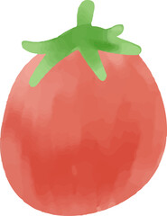 watercolor style red tomato strawberry cherry apple berry seamless pattern on white background