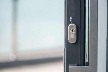 Close-Up of Door Lock and Handle Detail