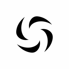 Obraz premium Abstract Swirl Design with Curved Blades in Circular Motion.