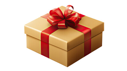 Obraz premium Gift box with decorative wrapping and ribbon, perfect for celebrations, holidays, and special occasions visuals isolated on white background