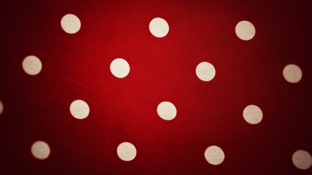 A red and white polka dot fabric