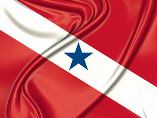 Naklejka premium Dynamic flag of Pará waving gently adds instant Brazilian patriotism, perfect for celebrating culture, heritage, or travel to this stunning state