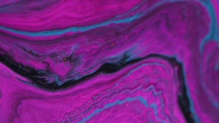 Ink blend. Paint stream. Defocused blue pink purple color flow chemical liquid texture pour on abstract creative acrylic background. - Powered by Adobe